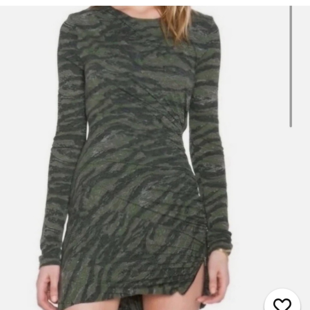 Pam & Gela Camo Long Sleeve Jersey Knit Dress USA Medium
J
